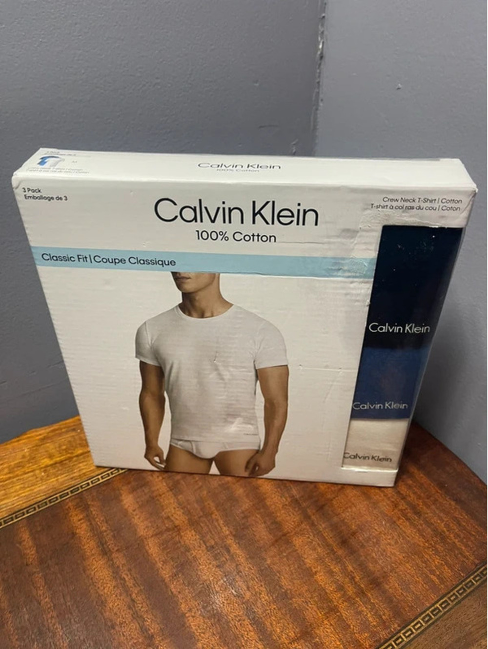 Calvin Klein Crew Neck T-shirt 3 Pack 100% Cotton Size Medium Classic Fit